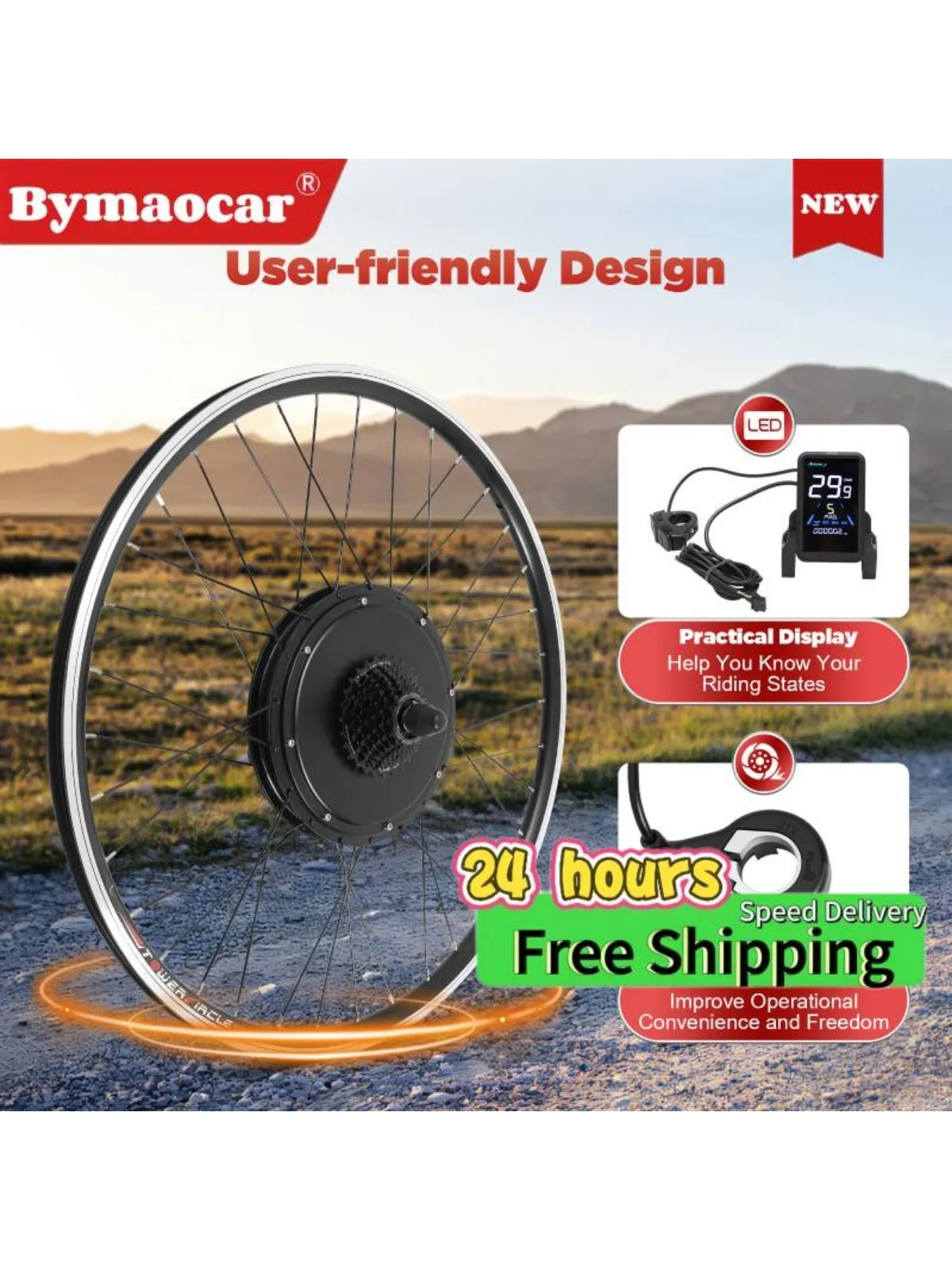 Electric Bicycle Conversion Kit 48V 1000W 26" e-Bike Conversion kit Rear Hub Motor with Wheel Rear Wheel Powerful Motor
Electric Bicycle Conversion Kit 48V 1000W 26" e-Bike Conversion kit Rear Hub Motor with Wheel Rear Wheel Powerful Motor