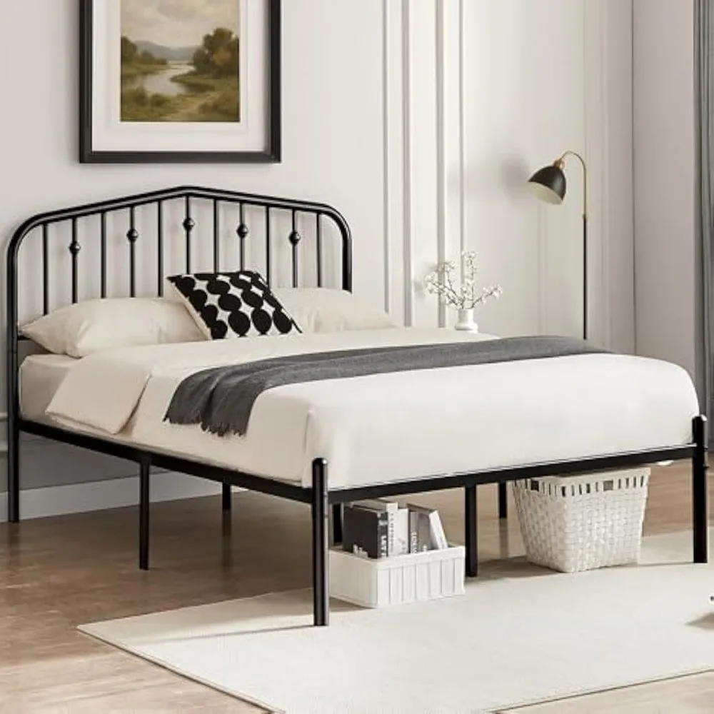 14" Classic Metal Bed Frame Queen Size, Durable Sturdy Queen Bed Frame With Headboard And 12.5" Under Bed Storage,
14" Classic Metal Bed Frame Queen Size, Durable Sturdy Queen Bed Frame With Headboard And 12.5" Under Bed Storage,