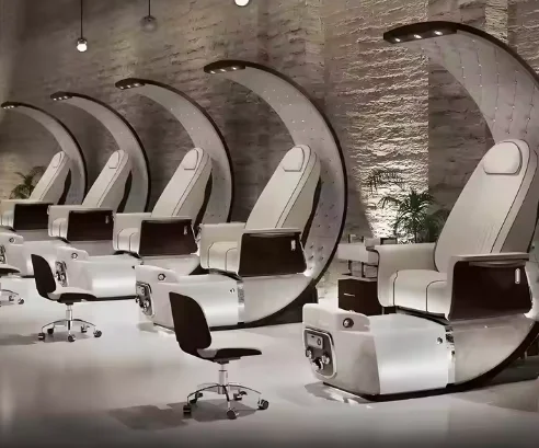 Nail Salon Pedicure Chair High Back Design Human Touch Massage Foot Spa Nail Station Salon Furniture
Nail Salon Pedicure Chair High Back Design Human Touch Massage Foot Spa Nail Station Salon Furniture