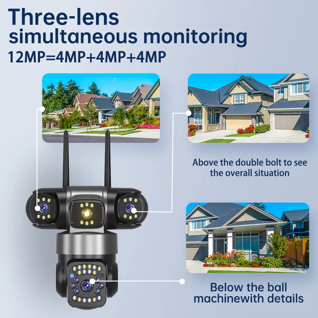 12MP 6K WiFi Outdoor Security Camera CMOS Pan-Tilt IP67 Waterproof Motion Detection Two-Way Audio Night Vision H.265
12MP 6K WiFi Outdoor Security Camera CMOS Pan-Tilt IP67 Waterproof Motion Detection Two-Way Audio Night Vision H.265