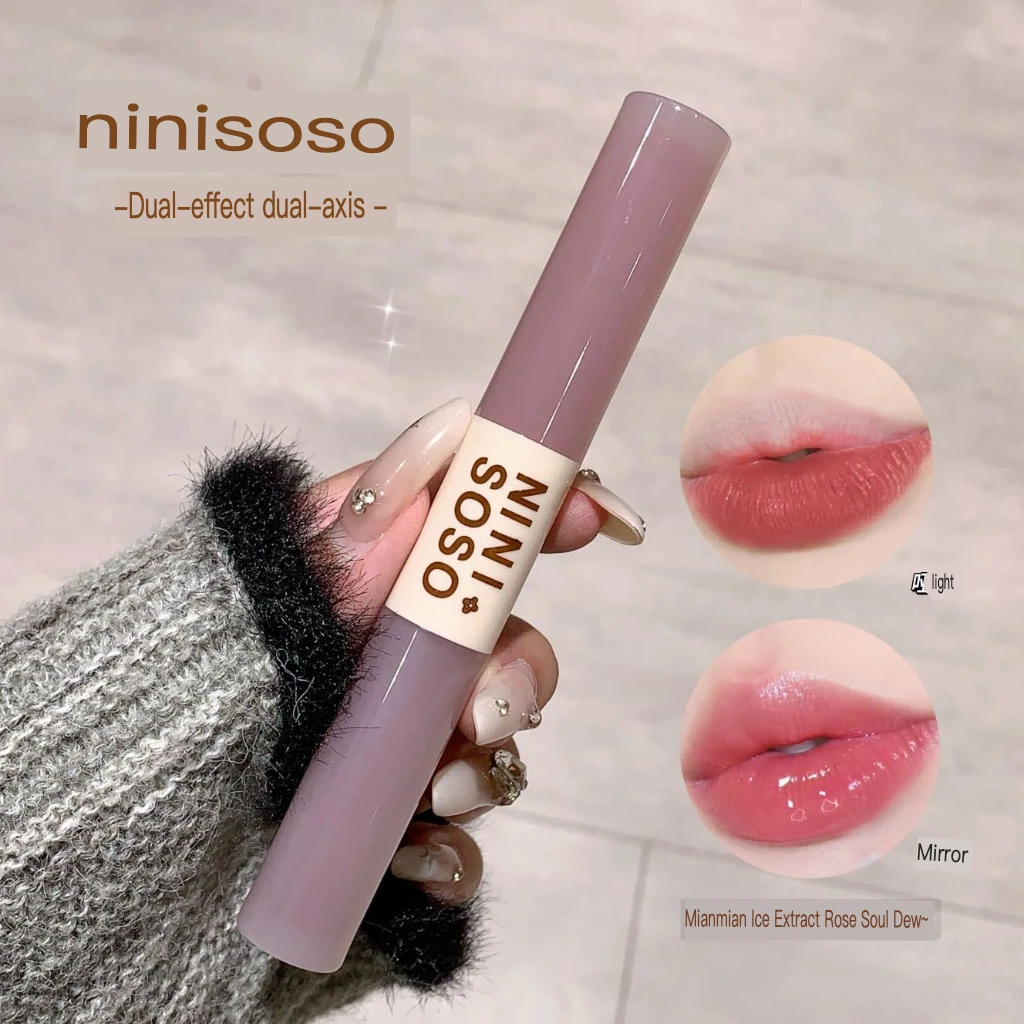 NiNisoso Double Effect Lip Glaze Matte Mist Daily Pseudo Plain White Non-Fading Water Gloss Mirror Lipstick
NiNisoso Double Effect Lip Glaze Matte Mist Daily Pseudo Plain White Non-Fading Water Gloss Mirror Lipstick