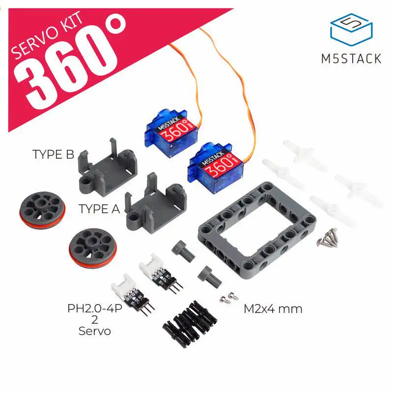 Официальный сервокомплект M5Stack 360 ° Совместим с кронштейном Lego, миниатюрной сервосистемой 9g для проектов DIY.
Официальный сервокомплект M5Stack 360 ° Совместим с кронштейном Lego, миниатюрной сервосистемой 9g для проектов DIY.