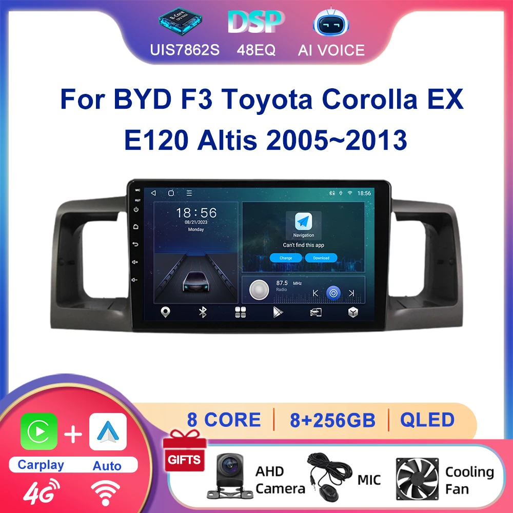 4G GPS Navigation Autoradio Android Multimedia Carplay Car Radio Stereo Player For BYD F3 Toyota Corolla EX E120 Altis 2005~2013
4G GPS Navigation Autoradio Android Multimedia Carplay Car Radio Stereo Player For BYD F3 Toyota Corolla EX E120 Altis 2005~2013
