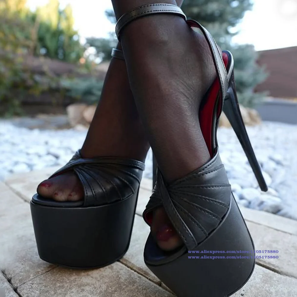 Black Leather Platform Stiletto Heels Open Toe Slingback Sandals for Women Designer Dress Party Shoes Sandalias De Mujer Verano
Black Leather Platform Stiletto Heels Open Toe Slingback Sandals for Women Designer Dress Party Shoes Sandalias De Mujer Verano