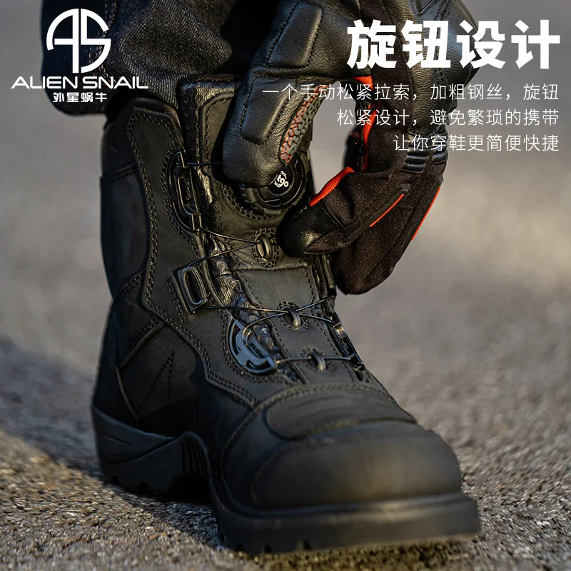 Motorcycle Rally Boots Anti-fall Leather Waterproof Riding Shoes Four Seasons Knob Design Racing Motorcycle Riding Cowhide Boots
Motorcycle Rally Boots Anti-fall Leather Waterproof Riding Shoes Four Seasons Knob Design Racing Motorcycle Riding Cowhide Boots