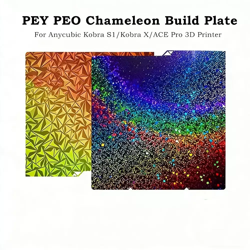 Kobra S1/Kobra X PEI Build Plate 264x276mm Double Side Chameleon PEO+Starry PEY Flexible Spring Steel for Anycubic Kobra ACE Pro
Kobra S1/Kobra X PEI Build Plate 264x276mm Double Side Chameleon PEO+Starry PEY Flexible Spring Steel for Anycubic Kobra ACE Pro