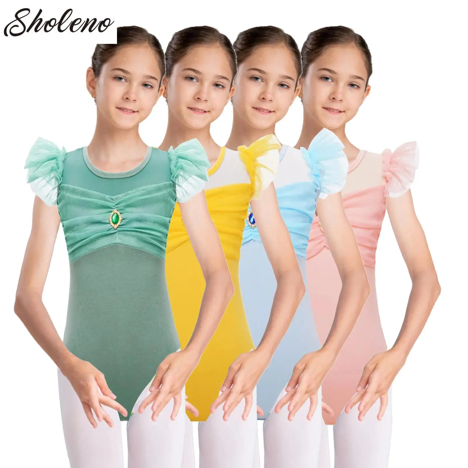 Girls Ruched Mesh Ballet Leotards Ruffle Sleeve Gymnastics Leotard Kids Ballerina Princess Class Training Jumpsuit Tutu Dress
Girls Ruched Mesh Ballet Leotards Ruffle Sleeve Gymnastics Leotard Kids Ballerina Princess Class Training Jumpsuit Tutu Dress