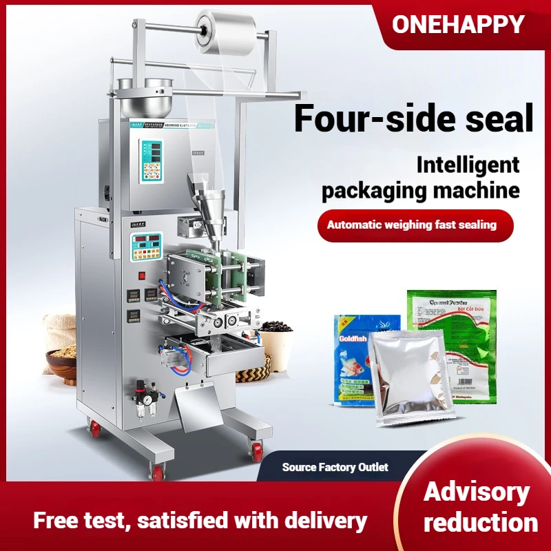 Fully automatic high speed four-side sealing packaging machine Granular food weighing quantitative packaging machine
Fully automatic high speed four-side sealing packaging machine Granular food weighing quantitative packaging machine