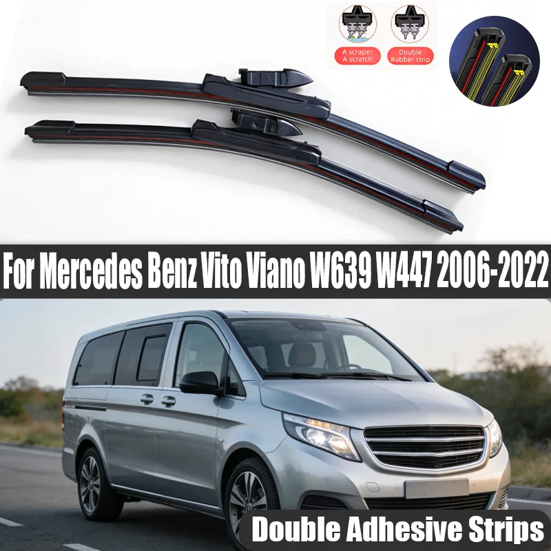 For Mercedes Benz Vito Viano W639 W447 2006-2022 2007 2013 2014 2015 2021 2pcs Front Windshield Wiper Blades Windscreen Wipers
For Mercedes Benz Vito Viano W639 W447 2006-2022 2007 2013 2014 2015 2021 2pcs Front Windshield Wiper Blades Windscreen Wipers