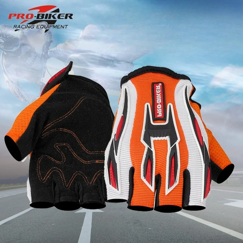 Motorcycle Riding Gloves Summer Half Finger Anti-fall Anti-slip Shock Absorbing Off-road Gloves Moto Racing Rider Gloves Men