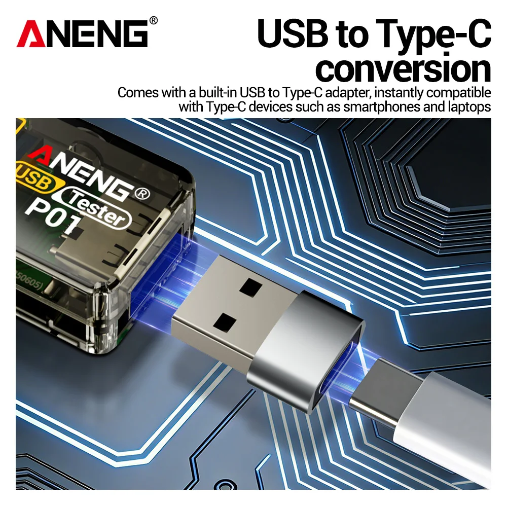 Mini USB Tester Voltage Current with Digital Display ANENG P01 Fast Charging Detector Monitor 4-30V Voltage Multi-function Teste
Mini USB Tester Voltage Current with Digital Display ANENG P01 Fast Charging Detector Monitor 4-30V Voltage Multi-function Teste
