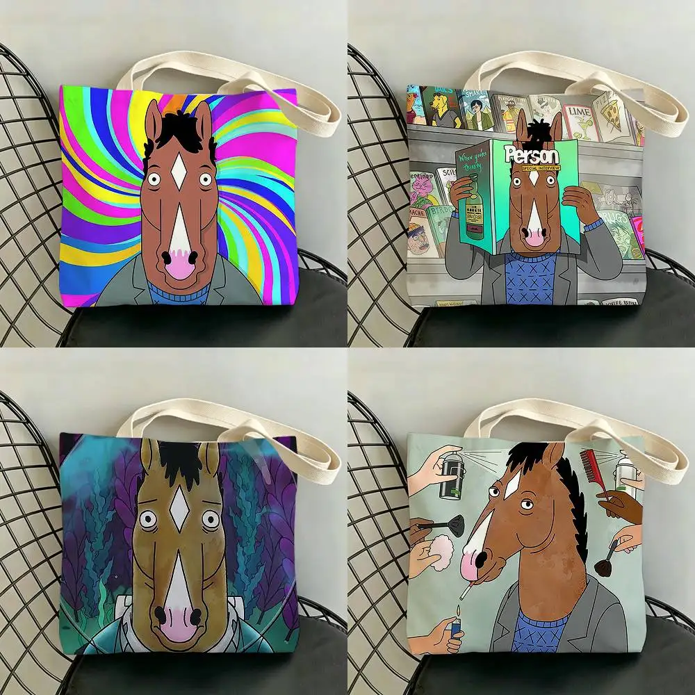 B-BoJack H-Horseman Storage Bags Double-Sided Print Large Tote Bag Durable Beach Picnic Foldable Gift Eco
B-BoJack H-Horseman Storage Bags Double-Sided Print Large Tote Bag Durable Beach Picnic Foldable Gift Eco
