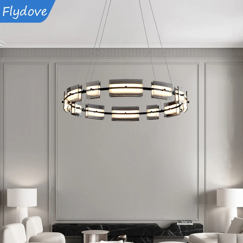 Designer LED Pendant Lamp Modern Glass Circle Chandelier for Living Room Bedroom Hotel Bar Iron Hanging Lamp Luminaire
Designer LED Pendant Lamp Modern Glass Circle Chandelier for Living Room Bedroom Hotel Bar Iron Hanging Lamp Luminaire