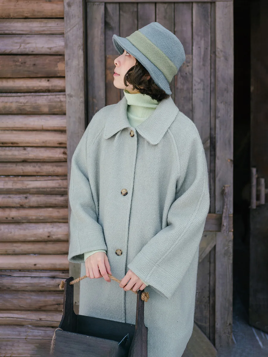 Bluwhite ey een Woolen A-Line Collar Coat Collar Long Sve Mid-Length Single Button Ladies Faion Winter Coat
Bluwhite ey een Woolen A-Line Collar Coat Collar Long Sve Mid-Length Single Button Ladies Faion Winter Coat