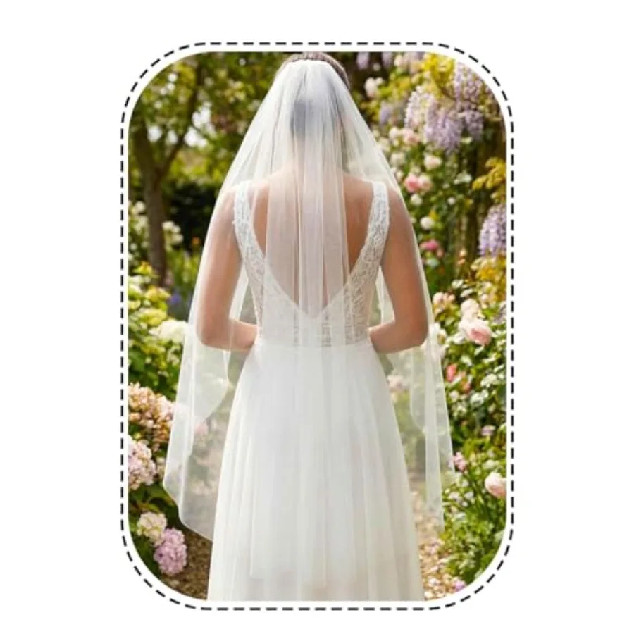Fingertip Length Wedding Veil with Comb for Brides
Fingertip Length Wedding Veil with Comb for Brides