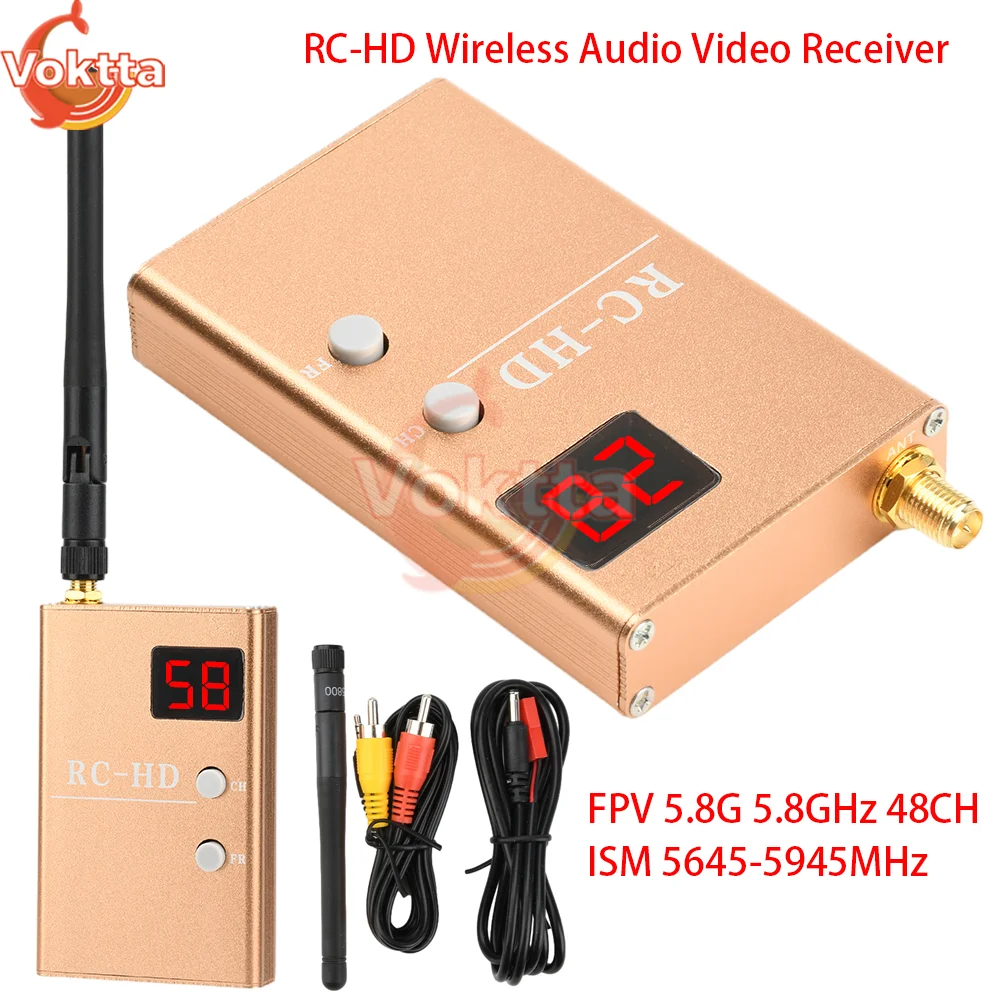 RC-HD Wireless Audio Video Receiver FPV 5.8G 5.8GHz 48CH High Sensitivity Analog Signal Receiver ISM 5645-5945MHz For Quadcopter
RC-HD Wireless Audio Video Receiver FPV 5.8G 5.8GHz 48CH High Sensitivity Analog Signal Receiver ISM 5645-5945MHz For Quadcopter