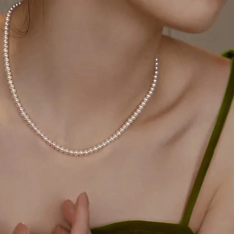 Natural 16"4-5mm White Round Pearls Necklace, 925 Silver Clasp, Timeless Jewelry for Women, Perfect Wedding Gift
Natural 16"4-5mm White Round Pearls Necklace, 925 Silver Clasp, Timeless Jewelry for Women, Perfect Wedding Gift
