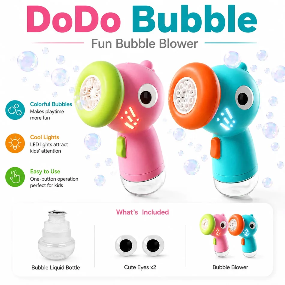 Bubble Handheld Bubble Machine, Electric Bubble Gun, Outdoor Wedding Party Toy(Battery not included)
Bubble Handheld Bubble Machine, Electric Bubble Gun, Outdoor Wedding Party Toy(Battery not included)