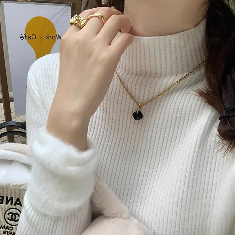 New Mock Neck Fleece-lined Nitted Sweater Women Pullovers Long Sleeve Knit Sweater Pullover Women Tops Sueters De Mujer Q2182
New Mock Neck Fleece-lined Nitted Sweater Women Pullovers Long Sleeve Knit Sweater Pullover Women Tops Sueters De Mujer Q2182