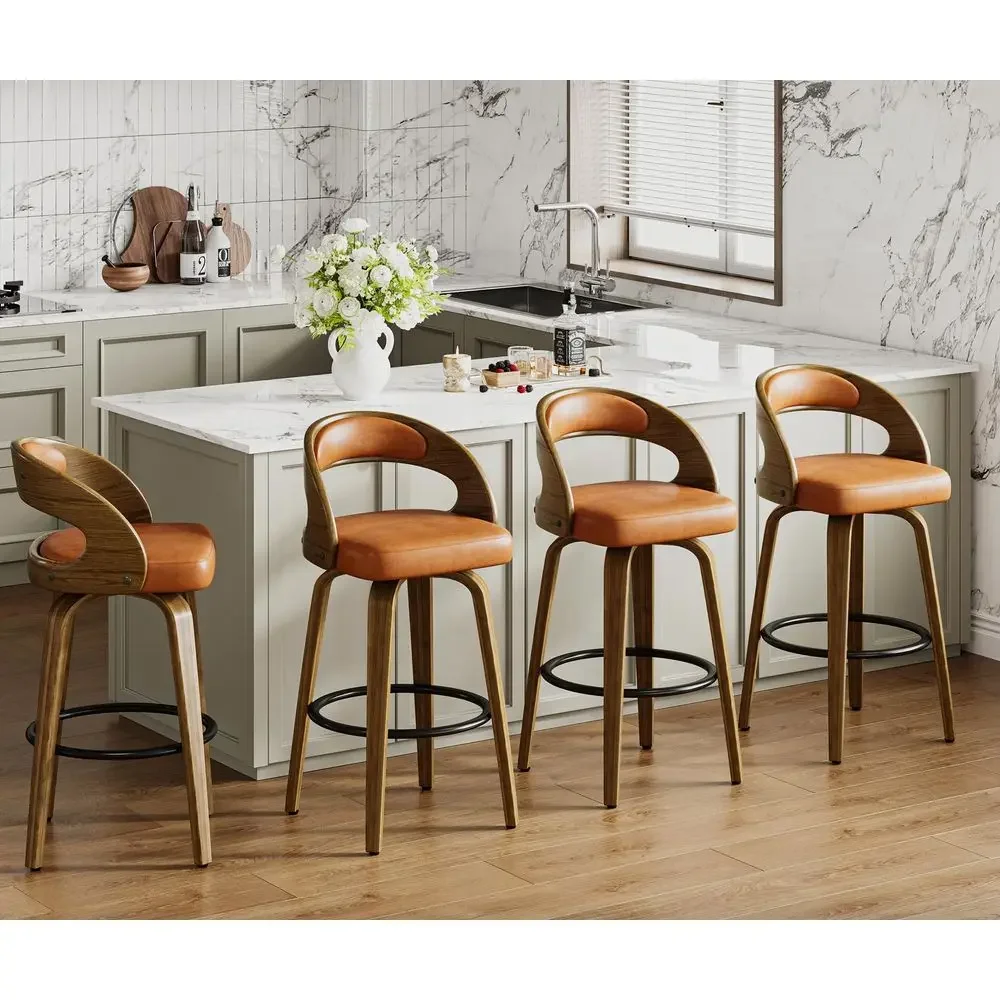 Bar Stools Set of 4 Swivel Counter Height Stools Bar Chairs Faux Leather Bar Stool with Backrest amp Solid Wood Legs amp WrapAr
Bar Stools Set of 4 Swivel Counter Height Stools Bar Chairs Faux Leather Bar Stool with Backrest amp Solid Wood Legs amp WrapAr