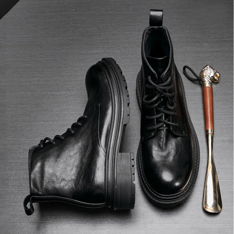 Retro Mens Ankle Boots Luxury Genuine Leather Round Toe Handmade British Style Comfortable Black Wedding Social Shoes Man 2025
Retro Mens Ankle Boots Luxury Genuine Leather Round Toe Handmade British Style Comfortable Black Wedding Social Shoes Man 2025