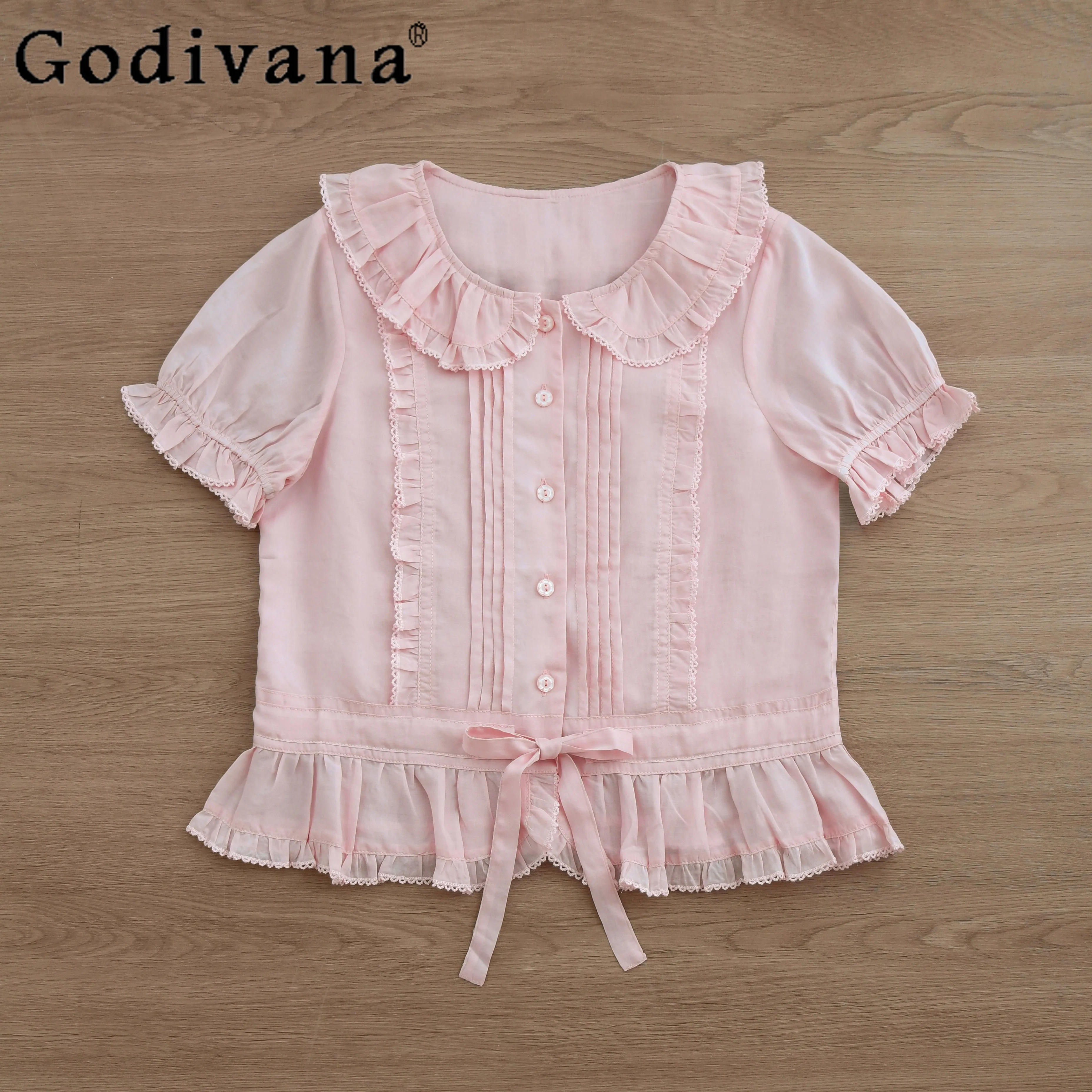 Original Japanese Lolita Cla Short-sleeved Shirts Summer New 2025 Soft Sister Sweet Kawaii Doll Collar Bottom Top Blusas Mujer
Original Japanese Lolita Cla Short-sleeved Shirts Summer New 2025 Soft Sister Sweet Kawaii Doll Collar Bottom Top Blusas Mujer