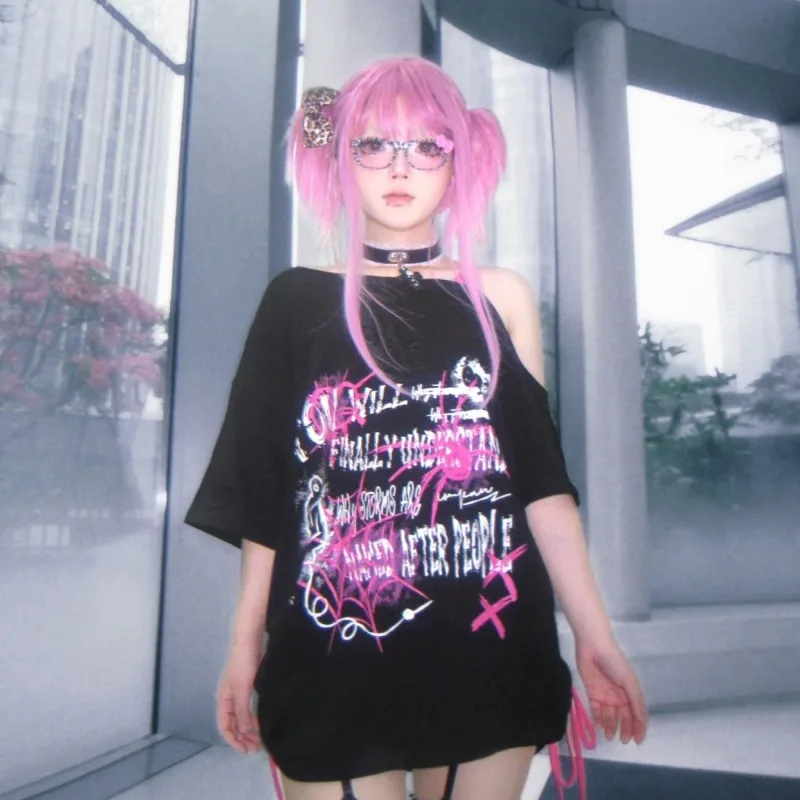2000s Subcultural Constrast Color Print Loose T Shirts Y2k Harajuku High Street Japanese Skewn Collar Women Clothes Preppy Tops
2000s Subcultural Constrast Color Print Loose T Shirts Y2k Harajuku High Street Japanese Skewn Collar Women Clothes Preppy Tops