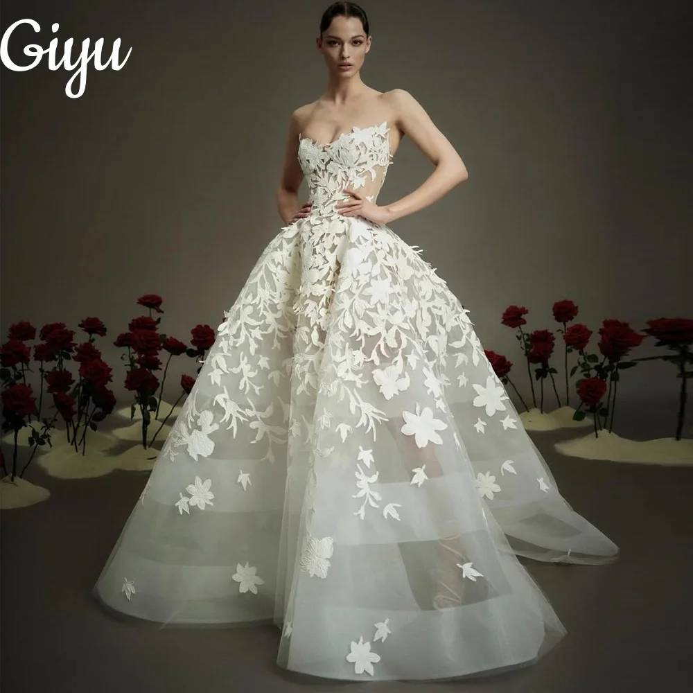 Giyu Exquisite Sweetheart A Line Wedding Dresses Sleeveless Charming Bridal Gown vestidos de novia Sweep Train Customsied 2025
Giyu Exquisite Sweetheart A Line Wedding Dresses Sleeveless Charming Bridal Gown vestidos de novia Sweep Train Customsied 2025