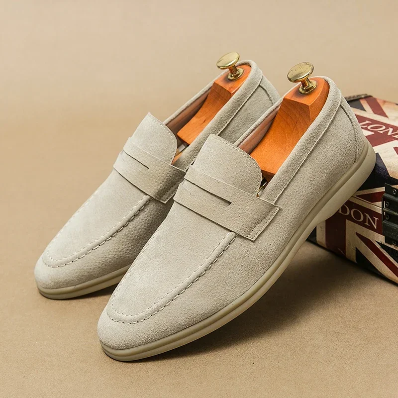 New Loafers for Men Pig Suede Round Toe Solid Slip-On Business Men Dress Shoes Size 38-46
New Loafers for Men Pig Suede Round Toe Solid Slip-On Business Men Dress Shoes Size 38-46