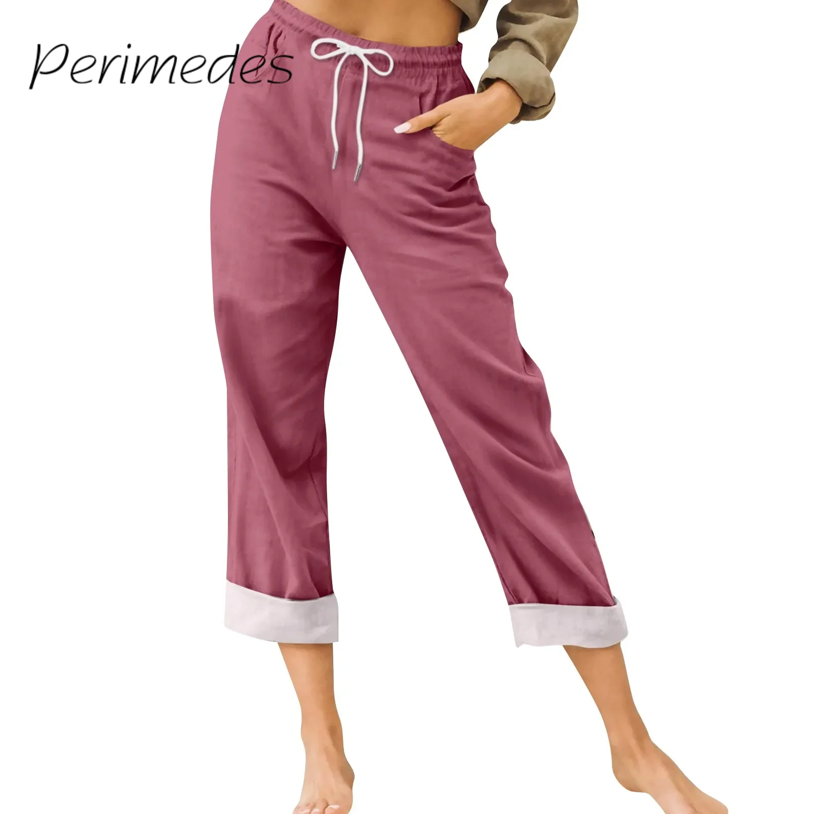 Women'S Cropped Trousers Summer New Casual Solid Color Pants Loose Drawstring High Waist Trousers With Pockets Pantalones
Women'S Cropped Trousers Summer New Casual Solid Color Pants Loose Drawstring High Waist Trousers With Pockets Pantalones