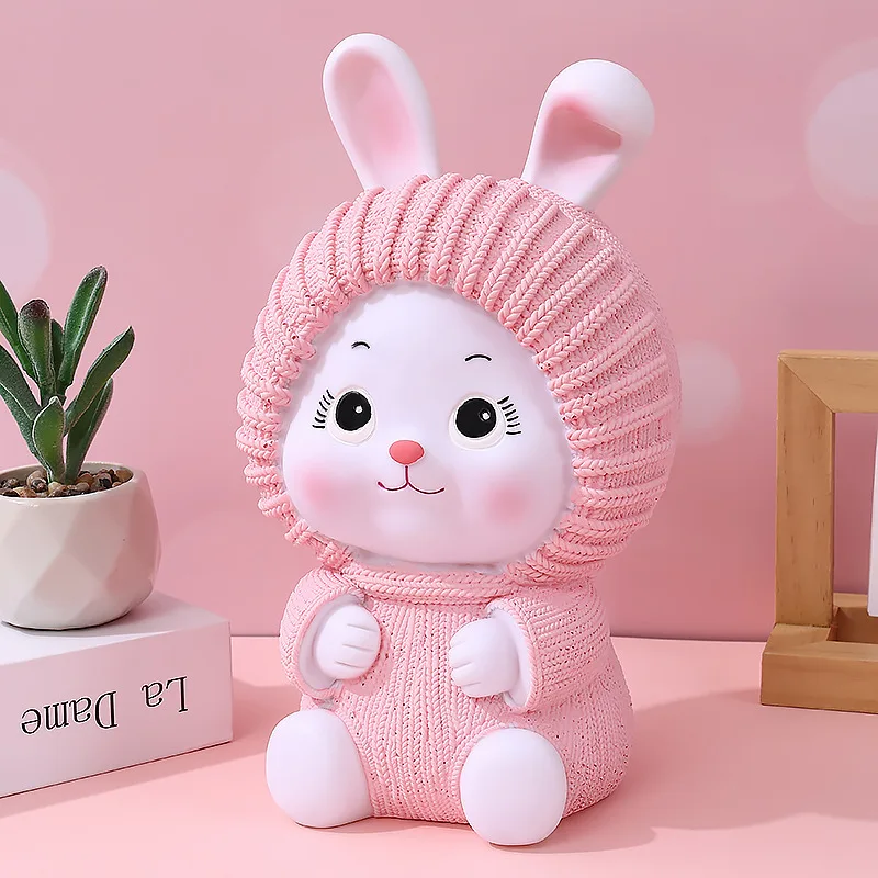 Pink Hat Cartoon Animals Rabbit Piggy Bank, Anti Drop Cute Piggy Bank, School Children's Day Gift, Home Desk Decor for Girls
Pink Hat Cartoon Animals Rabbit Piggy Bank, Anti Drop Cute Piggy Bank, School Children's Day Gift, Home Desk Decor for Girls
