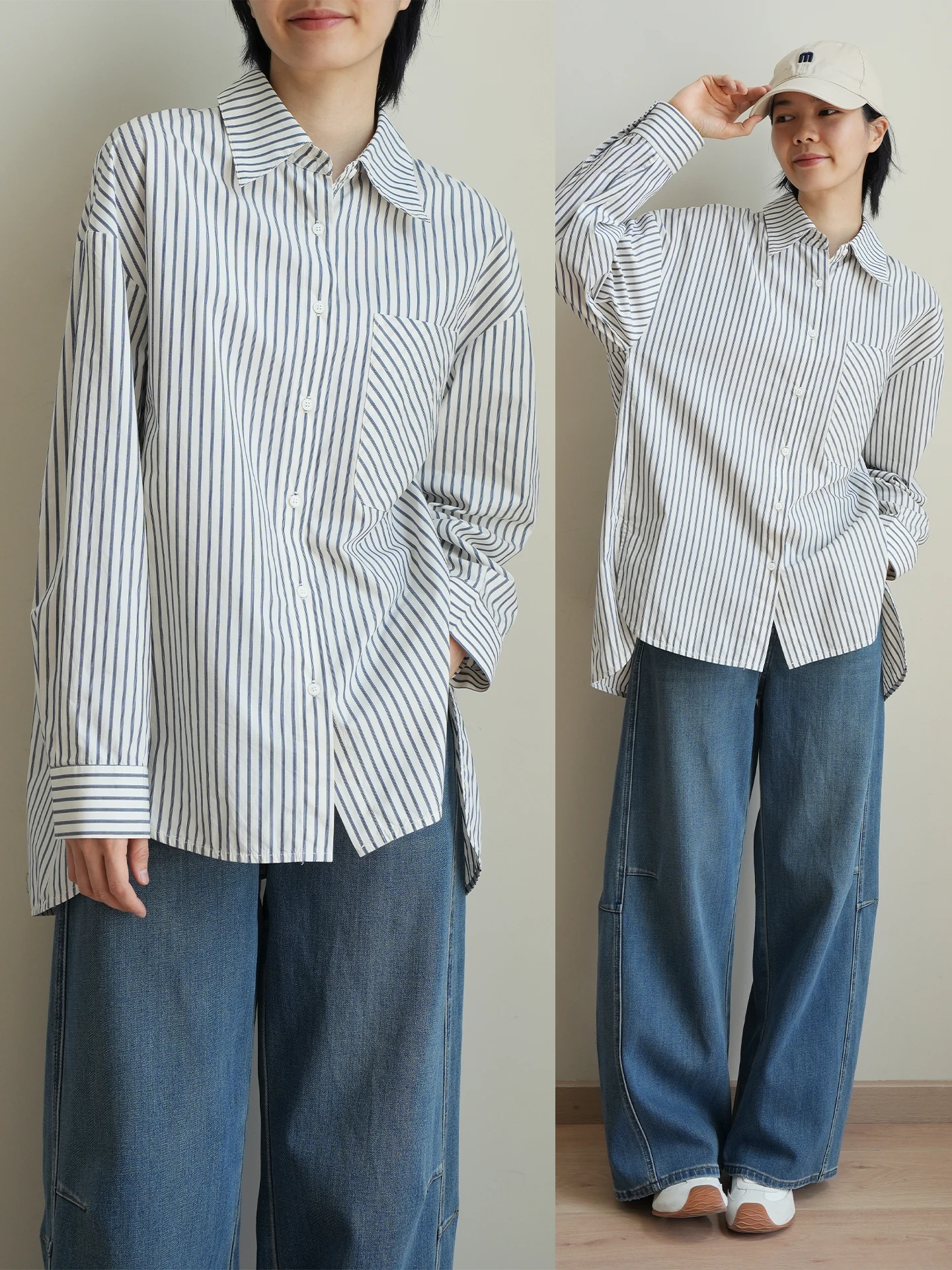 Женская повседневная свободная рубашка-пальто из чистого хлопка с длинным рукавом, в полоску, с воротником-стойкой, осенняя, в стиле бойфренд, для повседневной носки
Женская повседневная свободная рубашка-пальто из чистого хлопка с длинным рукавом, в полоску, с воротником-стойкой, осенняя, в стиле бойфренд, для повседневной носки