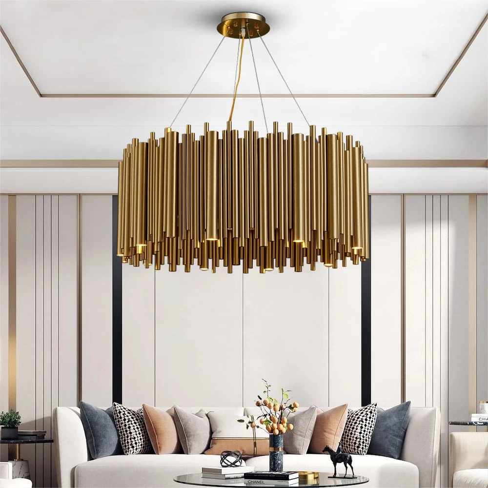 Luxury LED Chandeliers for Living Dining Room Bedroom Decor Hanging Lamp Stainless Steel Round Creative Design Indoor Lighting
Luxury LED Chandeliers for Living Dining Room Bedroom Decor Hanging Lamp Stainless Steel Round Creative Design Indoor Lighting