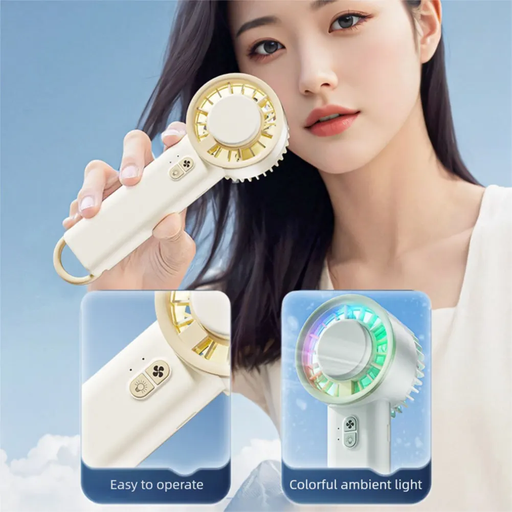 Mini Portable Colorful Light Handheld Fan Travel Outdoor Quiet Cooling Fan Strong Airflow Electric Fan for summer heat
Mini Portable Colorful Light Handheld Fan Travel Outdoor Quiet Cooling Fan Strong Airflow Electric Fan for summer heat