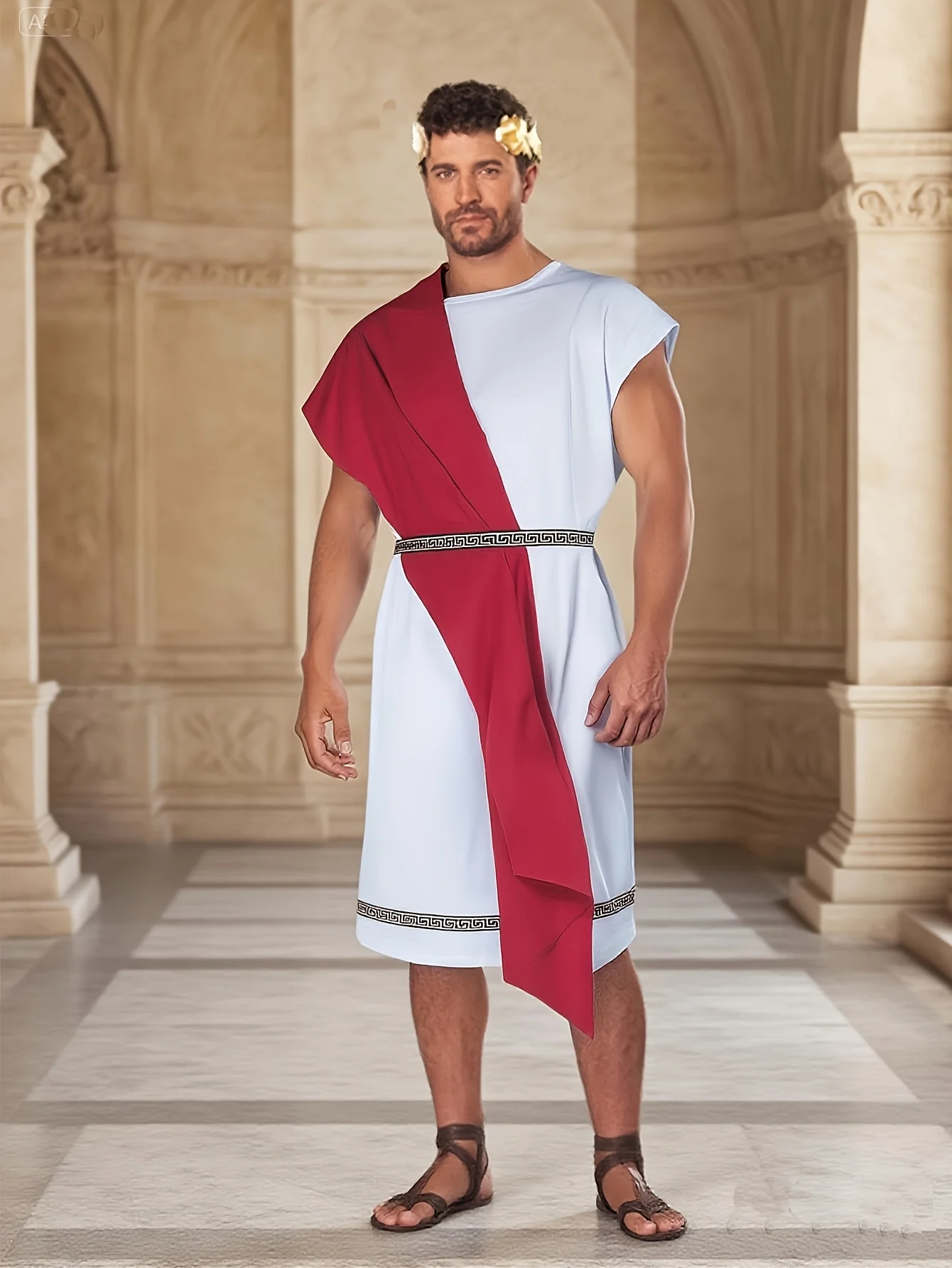 Men's Ancient Greek Roman Toga Costume Caesar Emperor Cosplay Tunic with Red Drape for Halloween Carnival Party Fancy Dress Up
Men's Ancient Greek Roman Toga Costume Caesar Emperor Cosplay Tunic with Red Drape for Halloween Carnival Party Fancy Dress Up