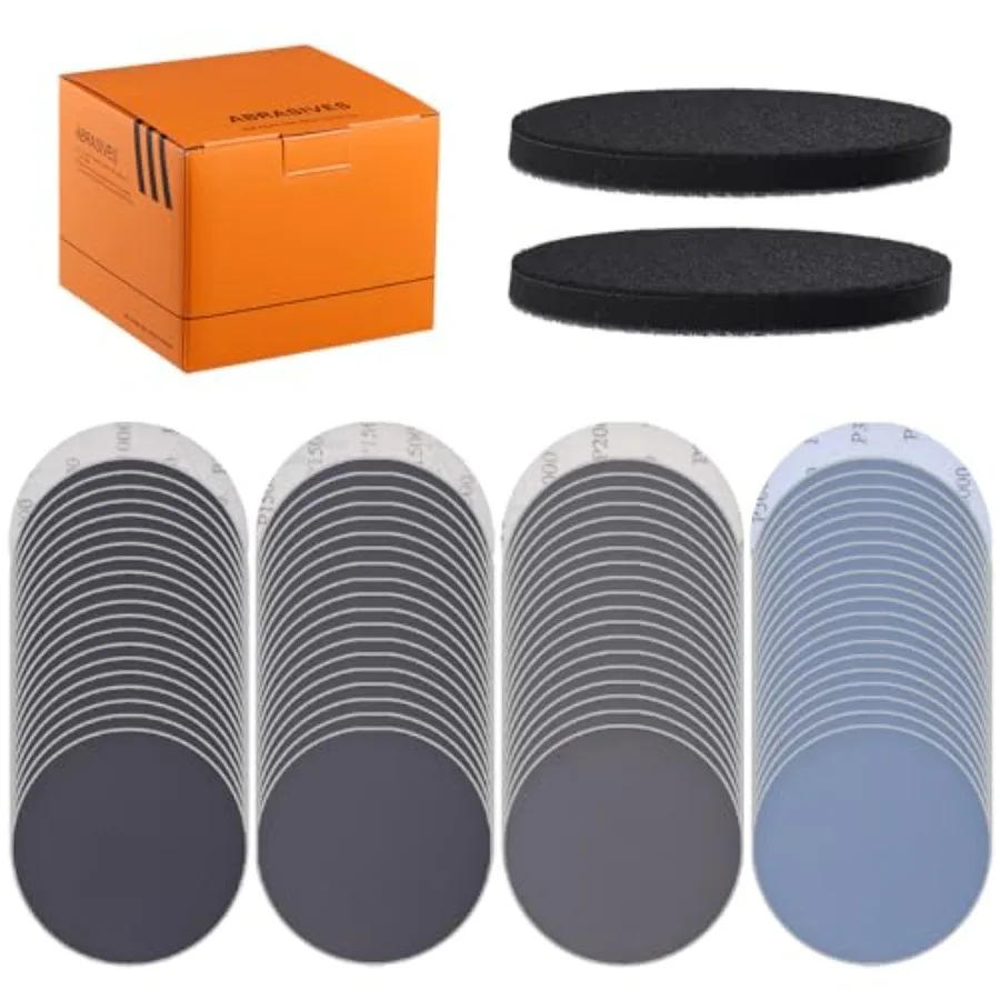 80Pcs 6 Inch Hook and Loop Sanding Discs 1000/1500/2000/3000 Grits Wet Dry Sandpaper with 2Pcs Foam Pads for Random Orbital San
80Pcs 6 Inch Hook and Loop Sanding Discs 1000/1500/2000/3000 Grits Wet Dry Sandpaper with 2Pcs Foam Pads for Random Orbital San