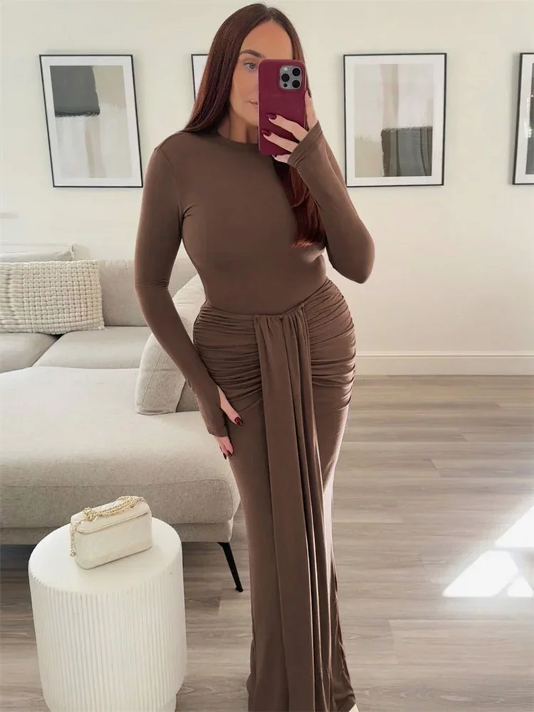 Pleated Tassel Slim Maxi Dress For Women Patchwork Lace-Up Elegant Fashion Solid Bandage Autumn Dress Female Party Dress
Pleated Tassel Slim Maxi Dress For Women Patchwork Lace-Up Elegant Fashion Solid Bandage Autumn Dress Female Party Dress