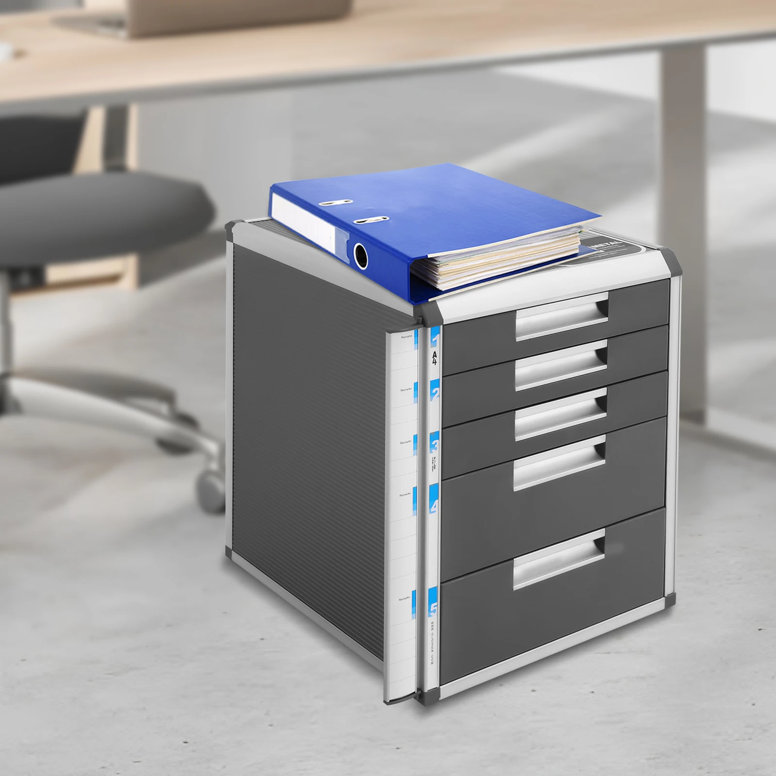 5 Drawer File Sorters, Desktop Drawer Paper Organizer with Label and Key, Aluminum Alloy Edge File Organizer Office Supplies 
5 Drawer File Sorters, Desktop Drawer Paper Organizer with Label and Key, Aluminum Alloy Edge File Organizer Office Supplies
