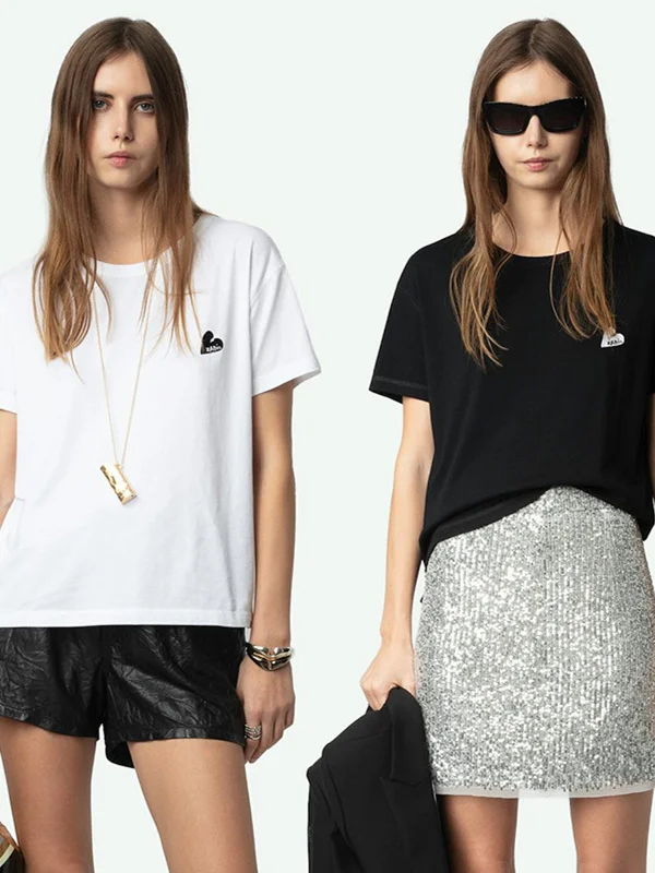 Summer New Women's ort Sve T-irt Embroidered Letter Chest Design Creative Print Cotton Casual Comfortable Fit Tee
Summer New Women's ort Sve T-irt Embroidered Letter Chest Design Creative Print Cotton Casual Comfortable Fit Tee