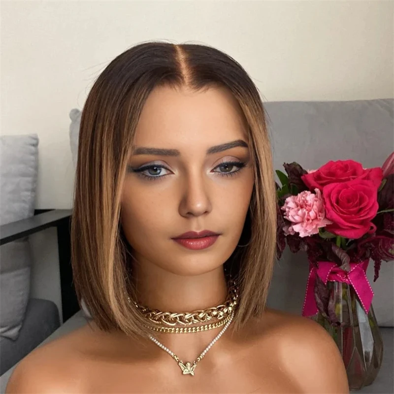 Straight Bob Dark Brown Blonde HD Lace Front Wig Preplucked Hairline Heat Resistant Wig For Women 13x4 Synthetic Futura Glueless
Straight Bob Dark Brown Blonde HD Lace Front Wig Preplucked Hairline Heat Resistant Wig For Women 13x4 Synthetic Futura Glueless