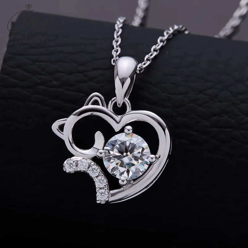 Moissanite Necklace Cat D Color VVS1 Clarity 925 Sterling Silver Unique Charm Jewelry for Women Daily Wear Anniversary Date Gift
Moissanite Necklace Cat D Color VVS1 Clarity 925 Sterling Silver Unique Charm Jewelry for Women Daily Wear Anniversary Date Gift