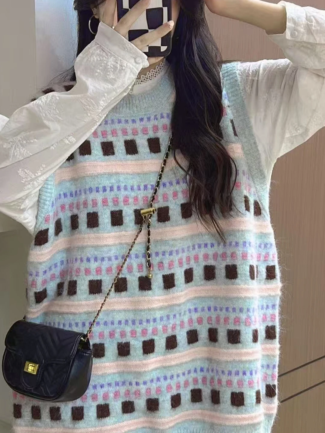 Loose Knitted Sweater Vest round Ne Svel Large Size Island Flower Patterned Comfortable Fit Casual Women's Top
Loose Knitted Sweater Vest round Ne Svel Large Size Island Flower Patterned Comfortable Fit Casual Women's Top