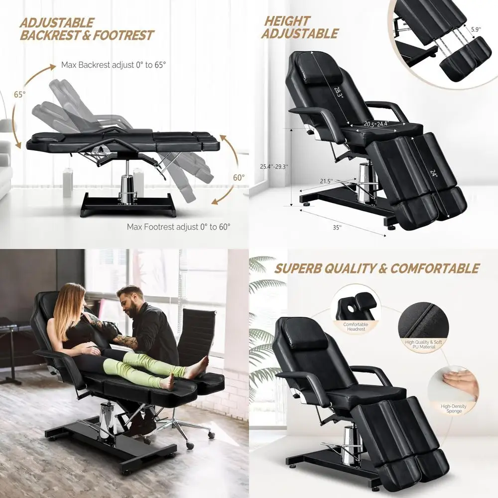 Professional Tattoo Chair, Lash & Massage Table, Facial Bed with Adjustable Legs, Salon Bed for Esthetic, Lash, Microblading, Wa
Professional Tattoo Chair, Lash & Massage Table, Facial Bed with Adjustable Legs, Salon Bed for Esthetic, Lash, Microblading, Wa