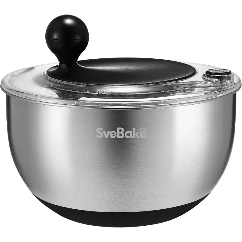5.3Qt Stainless Steel Salad Spinner with Stop Button - Quick and Easy Lettuce Spinner , Fruit Washer with Non-Slip Base
5.3Qt Stainless Steel Salad Spinner with Stop Button - Quick and Easy Lettuce Spinner , Fruit Washer with Non-Slip Base