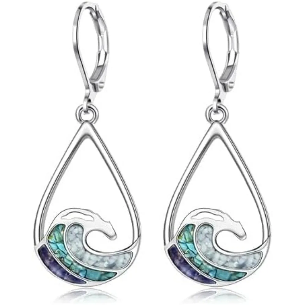 Ocean Wave Turquoise Dangle Earrings for Women
Ocean Wave Turquoise Dangle Earrings for Women
