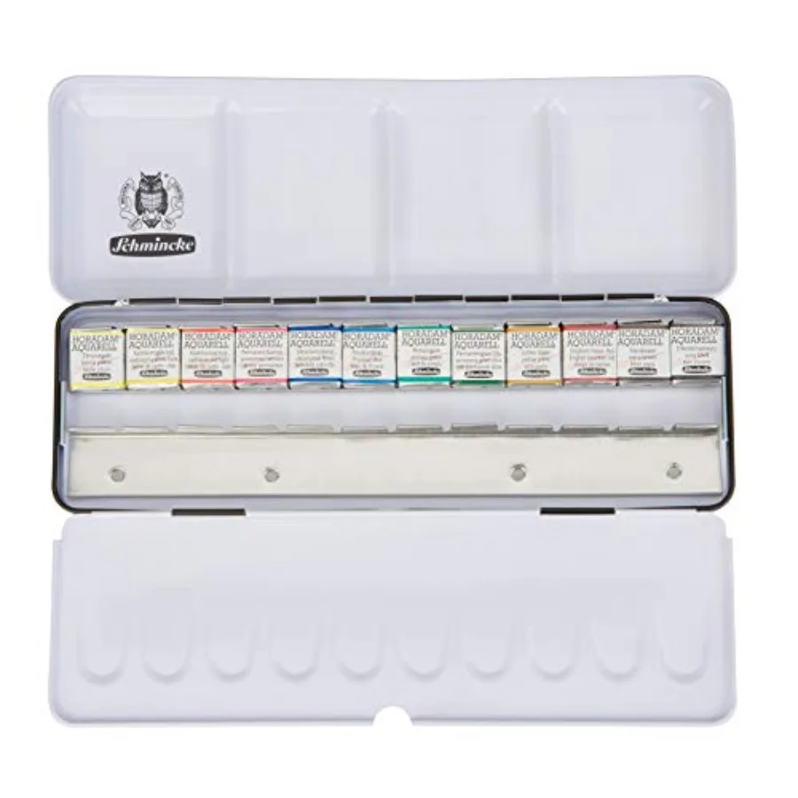 - HORADAM AQUARELL Bestseller color box with 12 finest watercolors, 74412097, metal box, painting set, 12 x 1/2 pans, space for
- HORADAM AQUARELL Bestseller color box with 12 finest watercolors, 74412097, metal box, painting set, 12 x 1/2 pans, space for