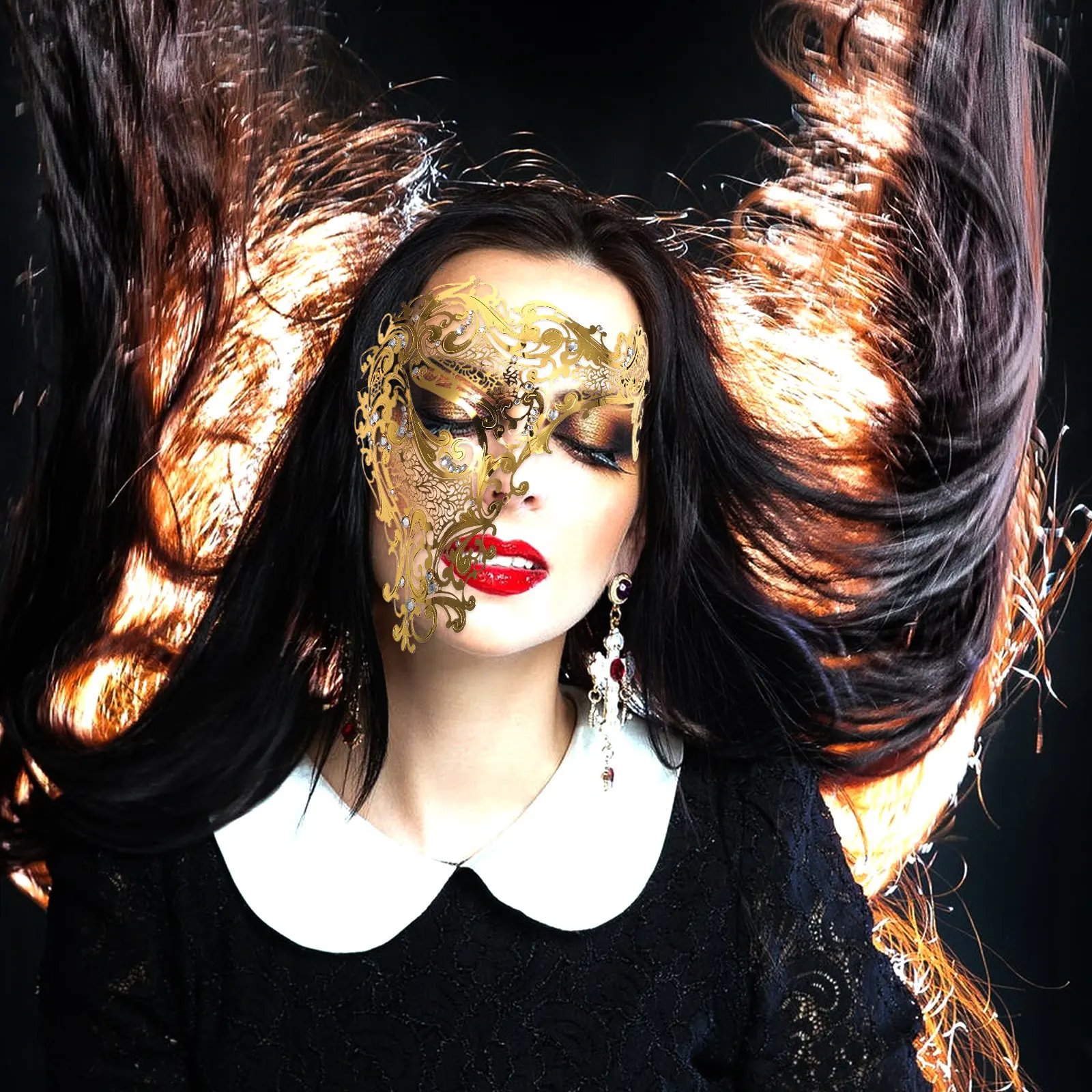 2pcs Metal Rhinestone Mask Golden Alloy Half Face For Festival Party Halloween Wedding Cosplay Costume Accessory Masquerade
2pcs Metal Rhinestone Mask Golden Alloy Half Face For Festival Party Halloween Wedding Cosplay Costume Accessory Masquerade