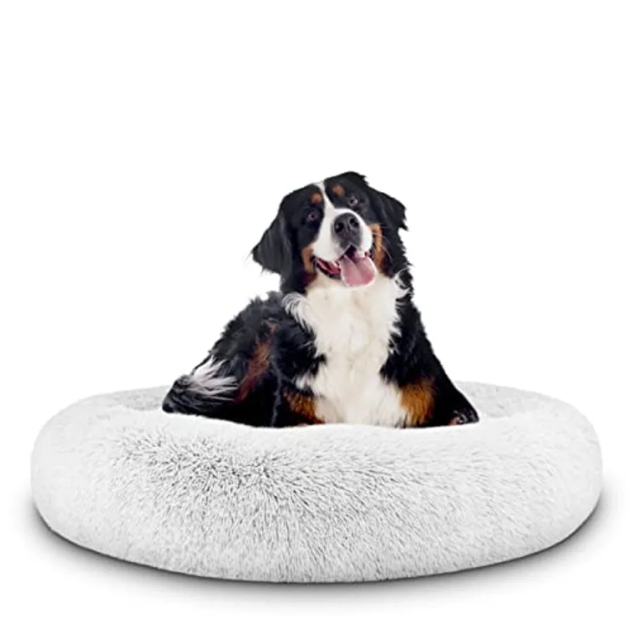 Dog Bed Calming Donut Shape Plush Faux Fur Round Cuddler Nest with Removable Washable Zip Cover XL 45 Ice White
Dog Bed Calming Donut Shape Plush Faux Fur Round Cuddler Nest with Removable Washable Zip Cover XL 45 Ice White