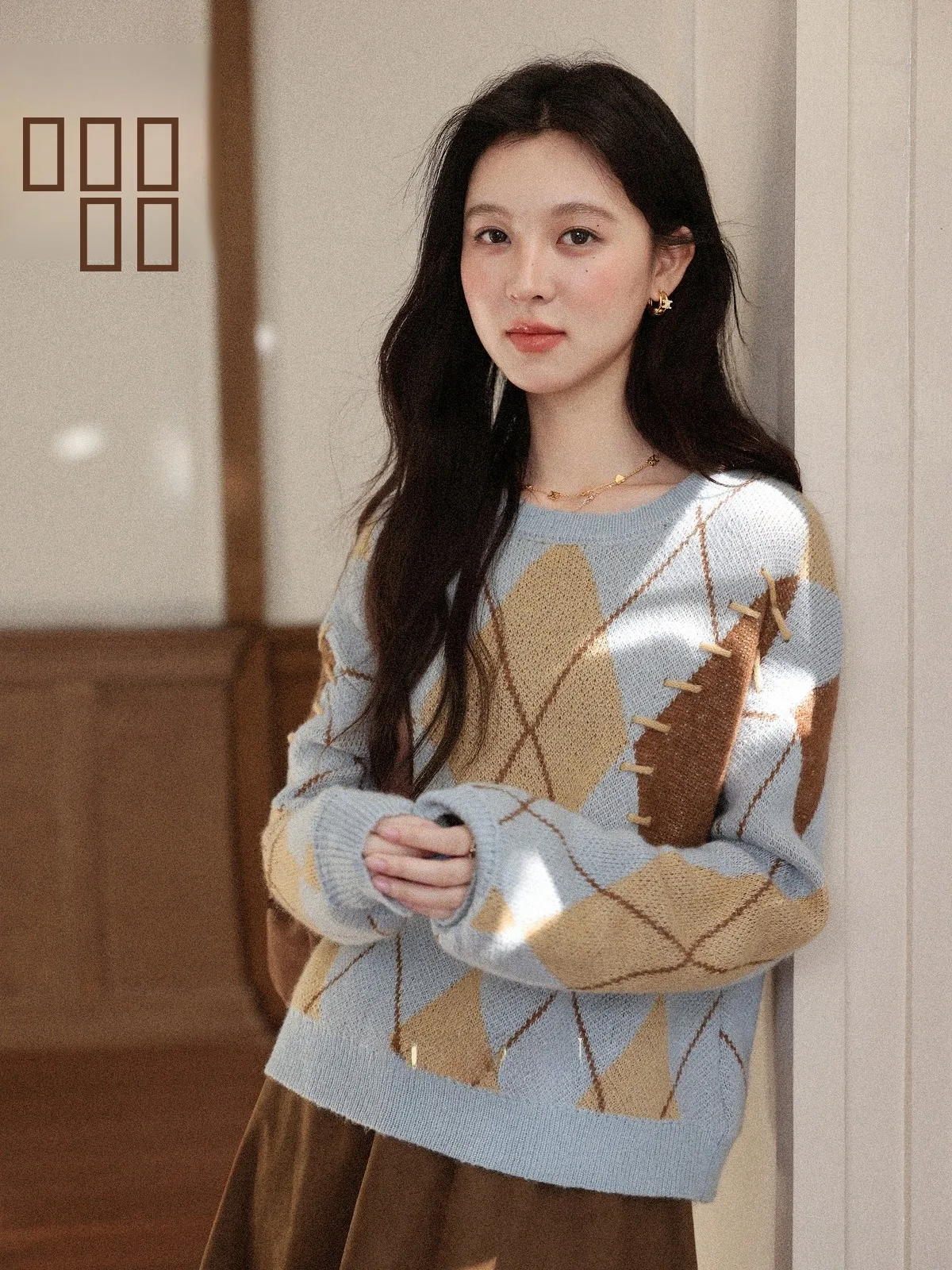 Loose Long Sleeve round Neck Women's Sweater Sea Salt Rhombus Pattern Commute Style Autumn New Arrival Comfortable Knitwear
Loose Long Sleeve round Neck Women's Sweater Sea Salt Rhombus Pattern Commute Style Autumn New Arrival Comfortable Knitwear