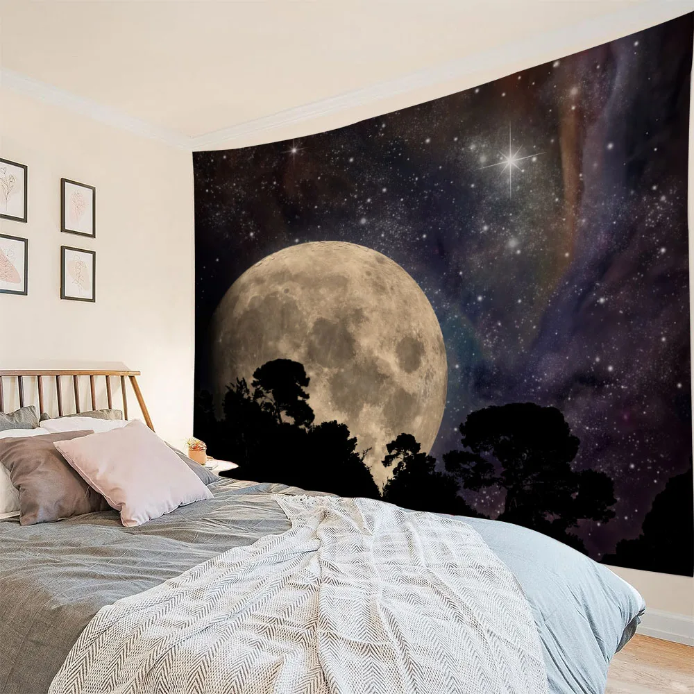 Starry Sky Forest tapestry, forest night sky, polyester fiber, bedroom decoration, psychedelic hippie poster, gift for friends
Starry Sky Forest tapestry, forest night sky, polyester fiber, bedroom decoration, psychedelic hippie poster, gift for friends